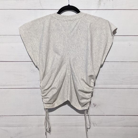 T by Alexander Wang Wash & Go Side Tie Crop Top Tee Gray Women's Size Medium - Picture 4 of 10